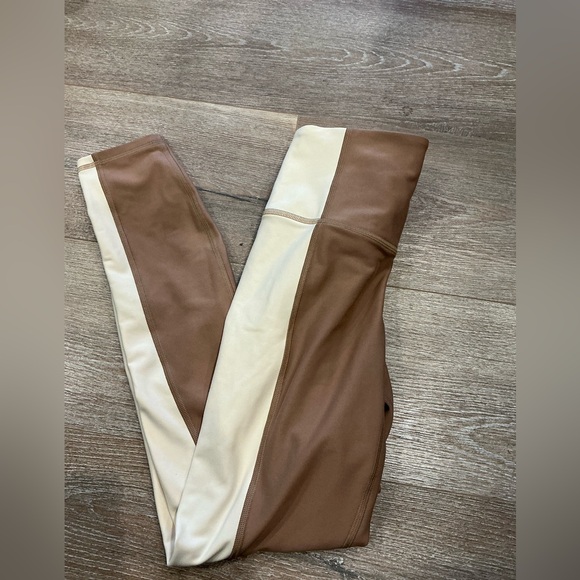 YPB Pants - YPB Colorblock High-Waist Leggings in Brown and Cream size XS